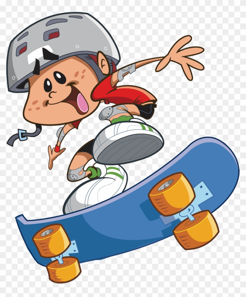Skateboarding Cartoon Clip Art - Cartoon Skateboard #166485