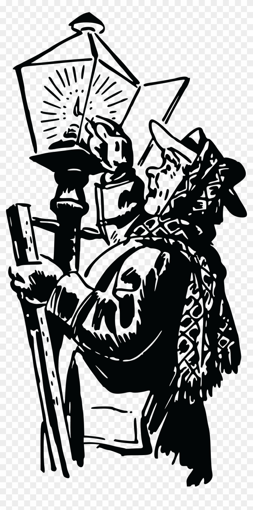 Free Clipart Of A Man Lighting A Gas Lamp - Lighting #166545