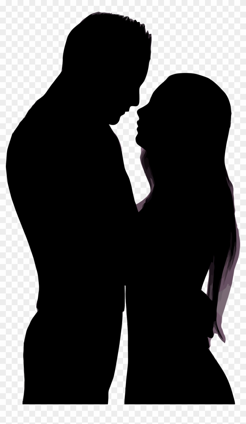 Romance Clipart Silhouette - Silhouette Of Man And Woman Hugging #166665