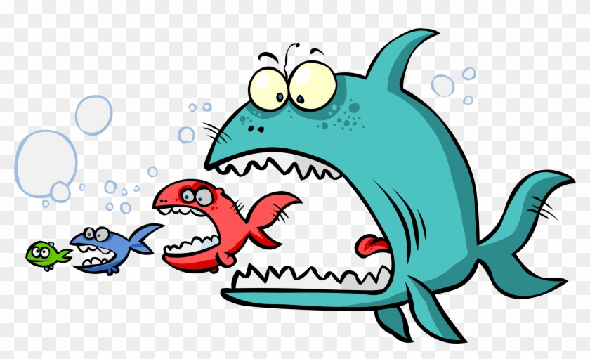 Fish Eating Food Clip Art - Fish Eat Fish Eat Fish #166714