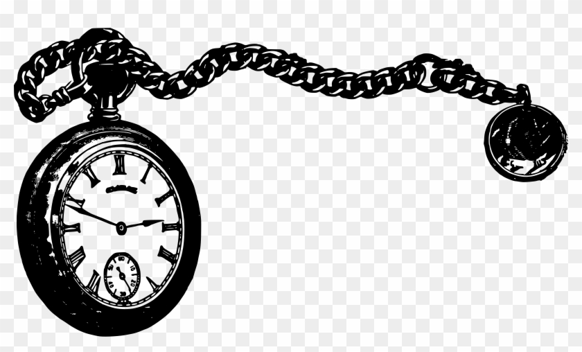 Related Pocket Watch Clipart Png - Pocket Watch With Chain Vector #166912