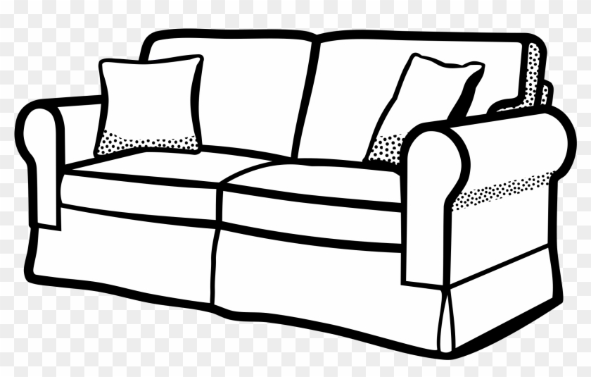 Clipart Sofa Lineart - Living Room Coloring Page #167079