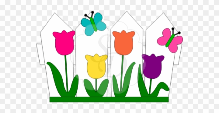 Download Flower Bed, Available For A Limited Time - Clipart Of Fence And Flower #167084