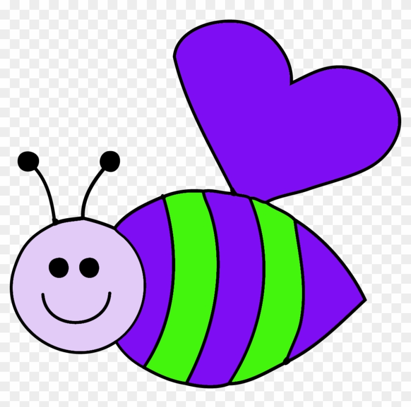 Purple Clipart Bee - Clipart Valentines Day #167111