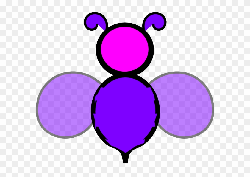 Purple Clipart Bee - Clip Art #167149
