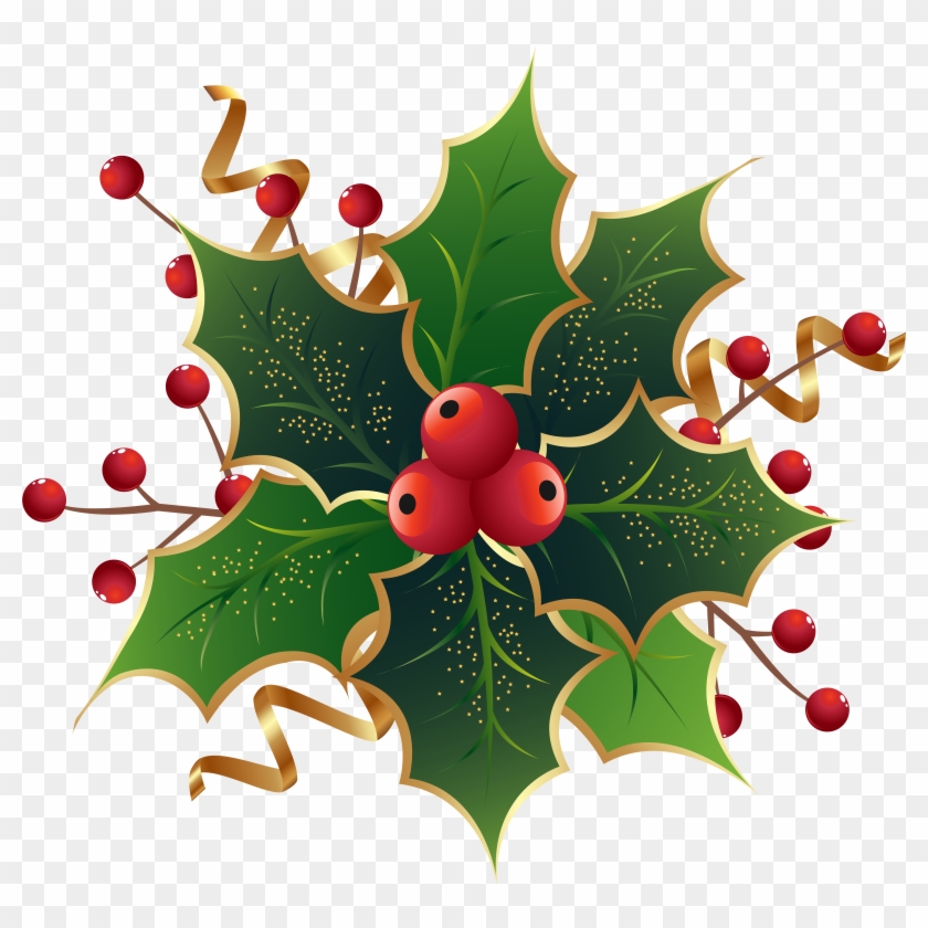 Christmas Holly Mistletoe Png Clip Art Image - Christmas Holly Png #167193