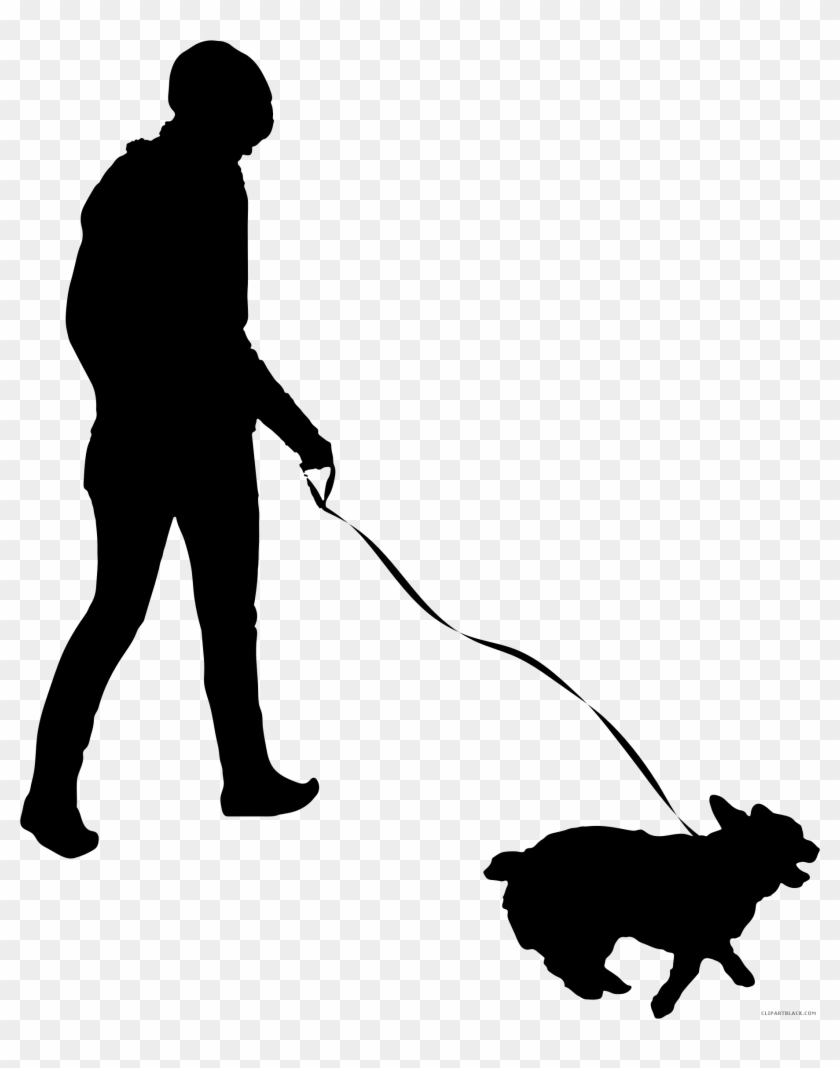 Dog Silhouette Clipart - Walking Dog Silhouette Png #167207