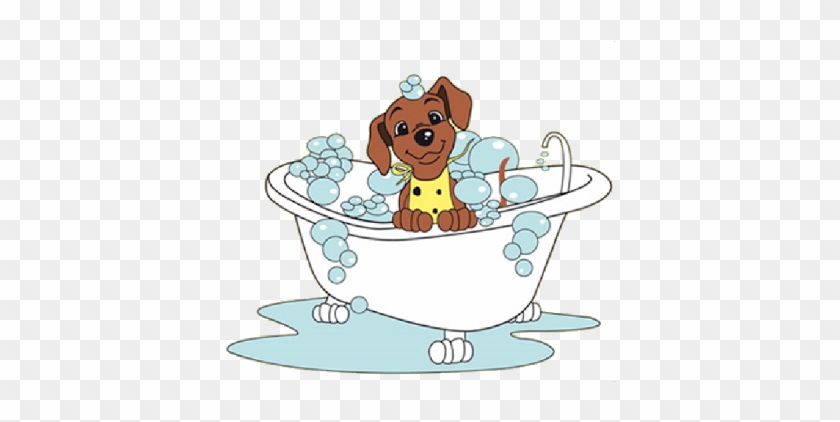Bathing Clipart - Dog In Bath Tub #167220