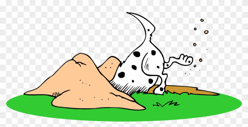 Cartoon Dog Digging A Hole #167221