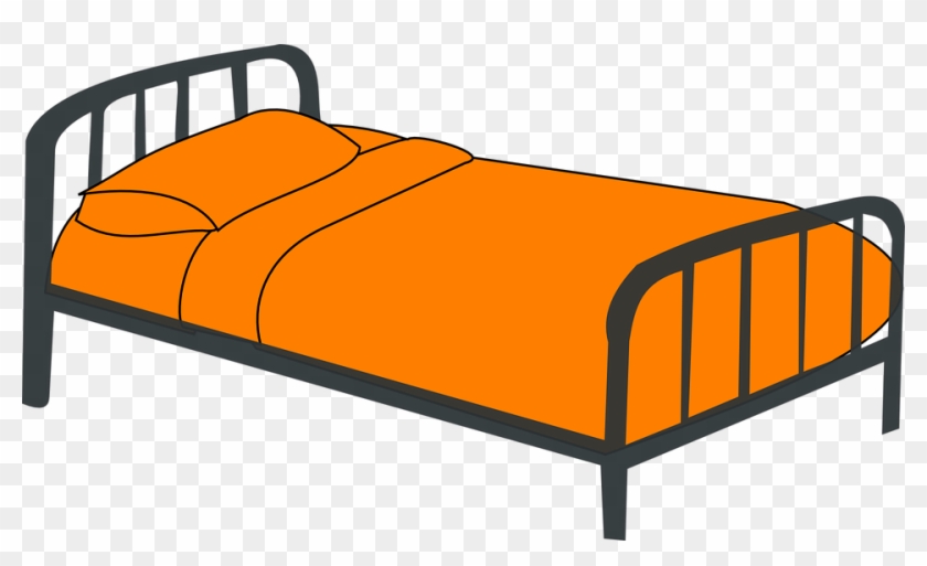 Cot Bed Orange Furniture Sleep Metal Frame Un Lit Dessin Free Transparent Png Clipart Images Download