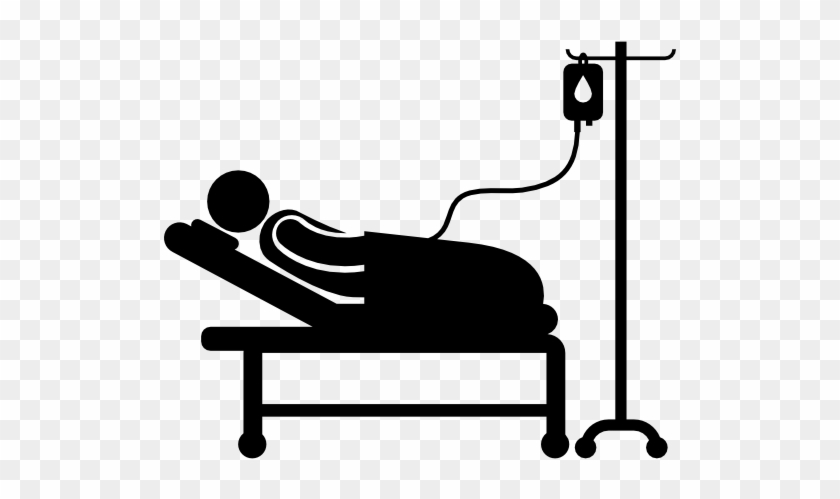 Hospital Bed Clipart Black And White - Person In Bed Icon #167257