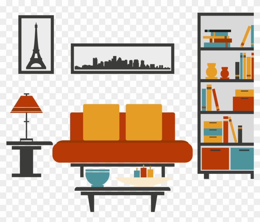Furniture Table Couch Living Room - Png Living Room Vector #167285