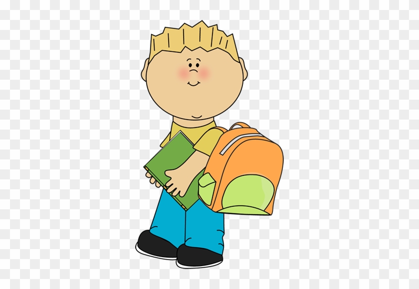 Boy Carrying Book To School - School Kid Clipart #167316