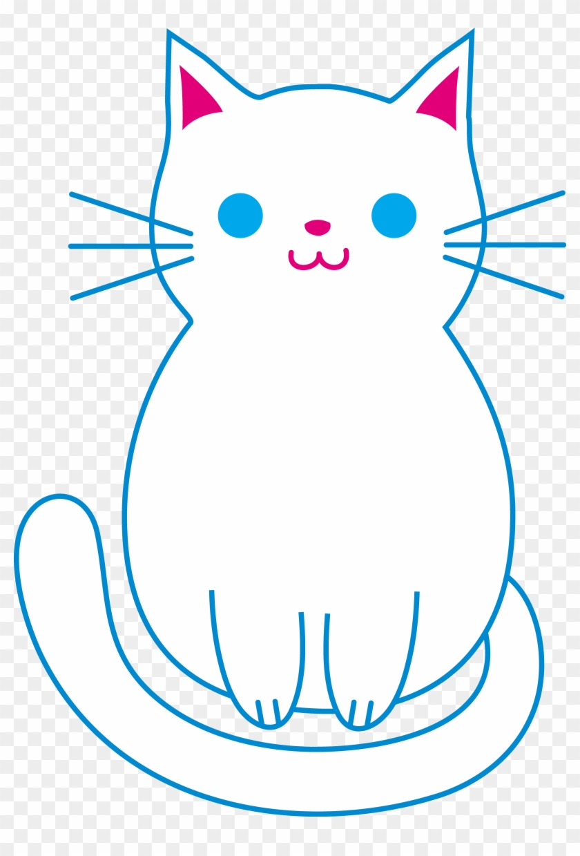 Cute White Cat - Easy Simple Cat Drawing #167328