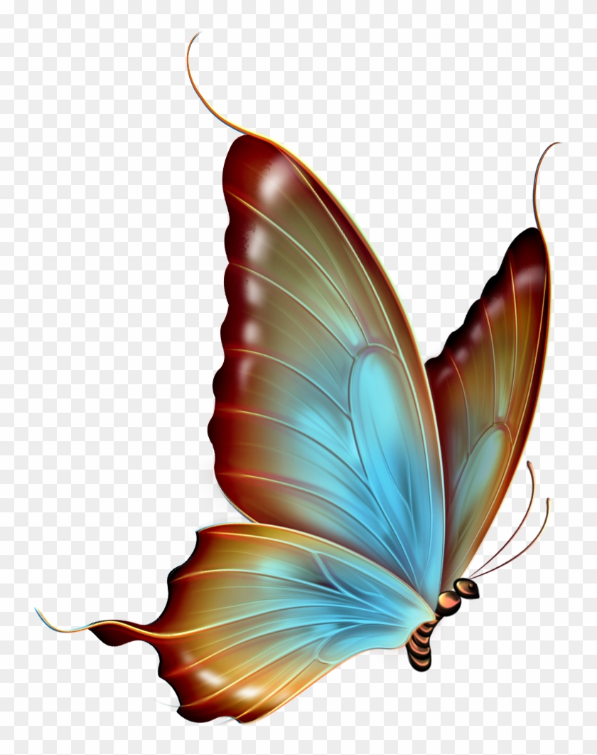 Brown And Blue Transparent Butterfly Clipartu200b Gallery - Butterfly Clip Art Transparent #167462