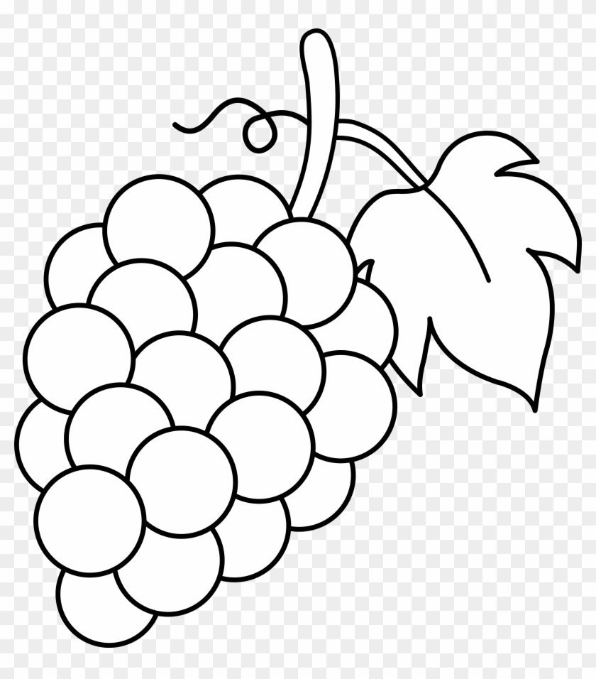 Pear Clip Art Black And White Download - Grapes Black And White #167767