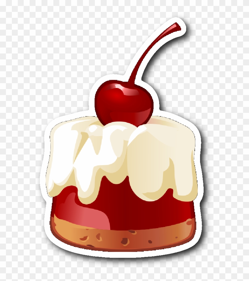 Jello With Cherry On Top Sticker - Dessert #167917