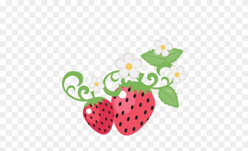 Berry Clipart Cute Strawberry - Strawberries And Flowers Clipart #167997