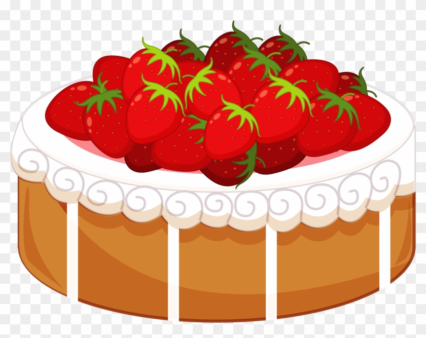 Happy Birthday Wishes Greetings Clipart Cake With Candles - Strawberry Cake Clipart #168005