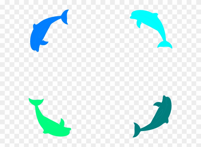 Dolphin Border Svg Clip Arts 600 X 535 Px - Fish Page Border Png #168183