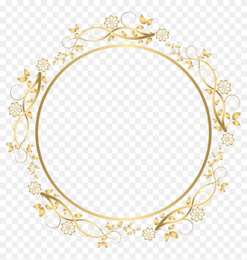 Round Floral Shadows French Border Png Pictures - Gold Floral Border Png #168194