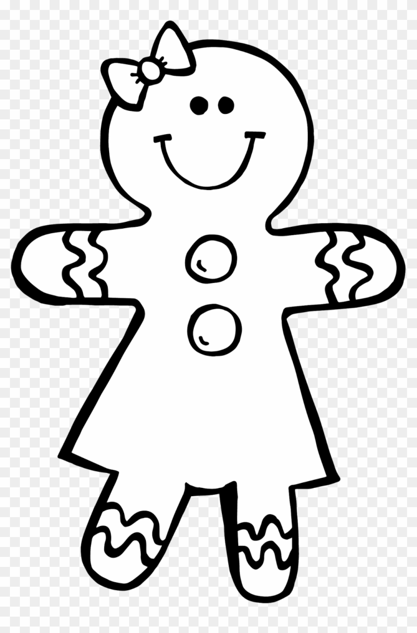 Clip Art Christmas Digital Clipart - Gingerbread Coloring Pages #168190