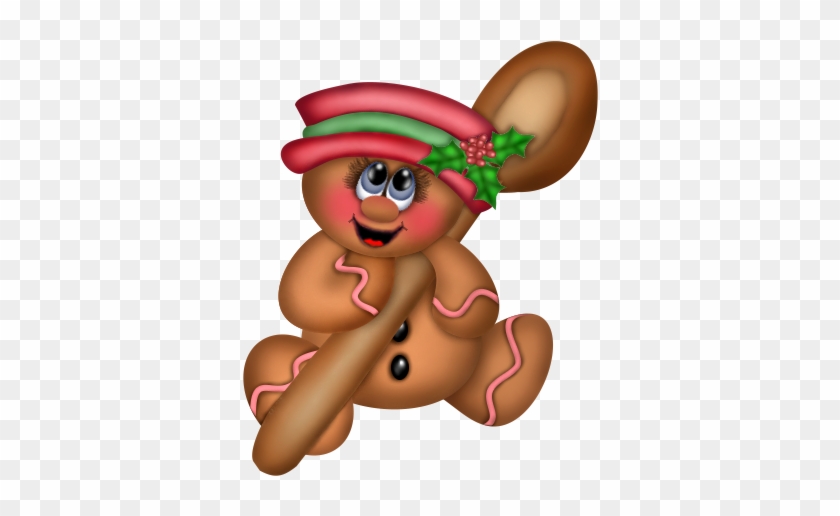 Cute Christmas Gingerbread Ornament With Spoon Png - Cute Gingerbread Christmas #168402