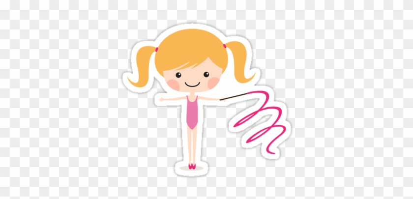 Cute Blond Cartoon Girl Stickers - Cute Gymnastic Cartoon Girls #168517