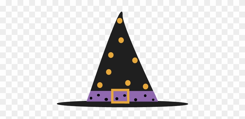 Polka Dot Witch Hat - Cute Halloween Witch Hat Clipart #168519