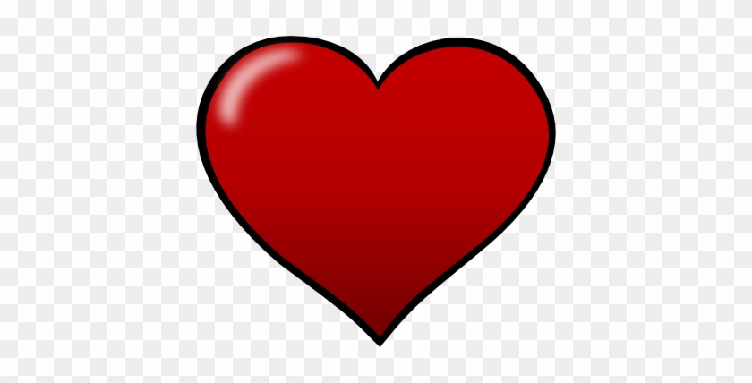 Free Heart Shape Clip Art - Red Heart Black Outline #168548