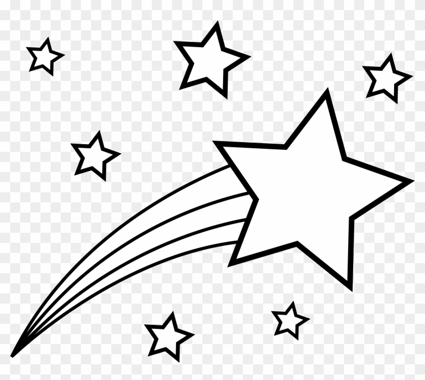 Shooting Star Colorable Line Art - Shooting Star Coloring Pages #168576