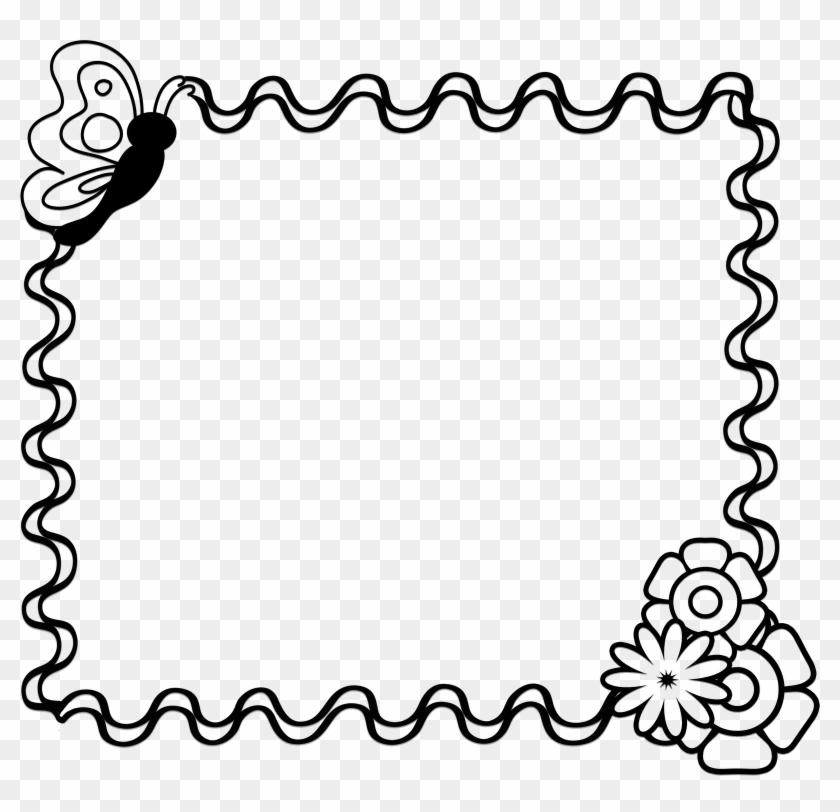 Flower Border Clipart Black And White - Fun Borders #168592