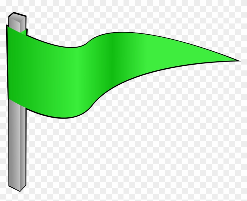 Green Flag Clip Art - Clip Art Green Flag #168699