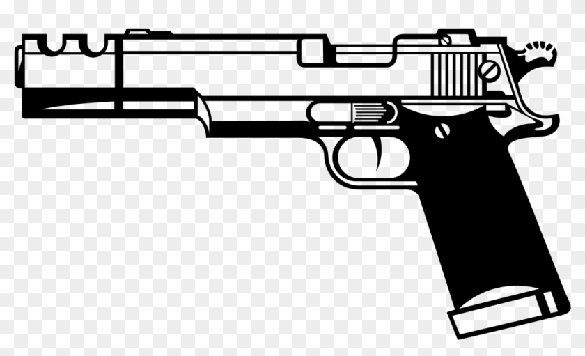 File - Silhouette Gun - Svg - Gun Clipart Black And White #168726