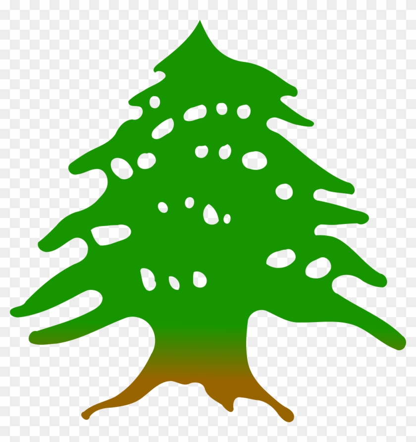 Clipart - Cedar Tree Lebanon Flag #169275
