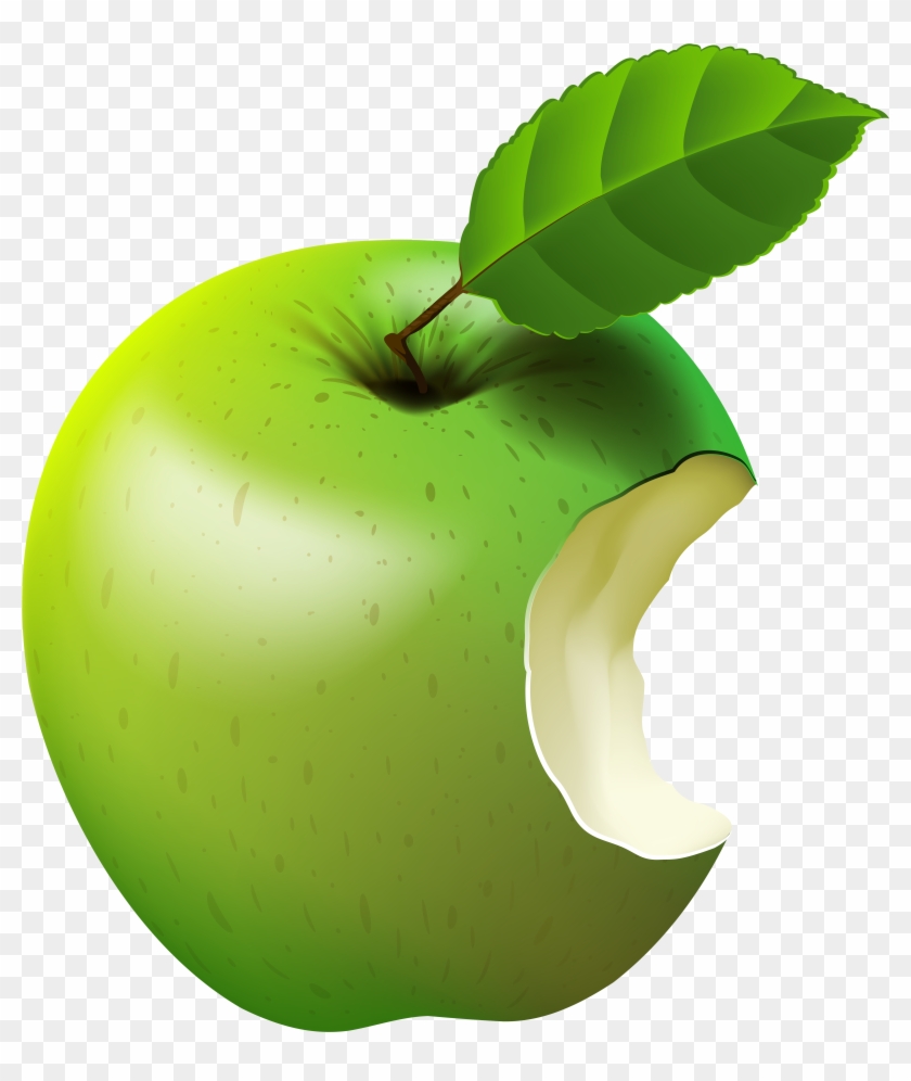 Bitten Apple Green Transparent Clip Art Image - Bitten Green Apple Png #169329