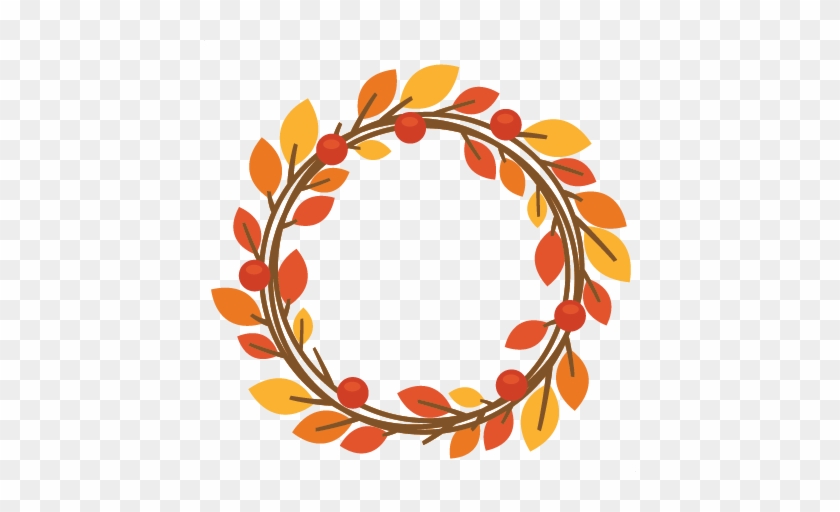 Fall Wreath Svg Scrapbook Cut File Cute Clipart Files - Scalable Vector Graphics #169332