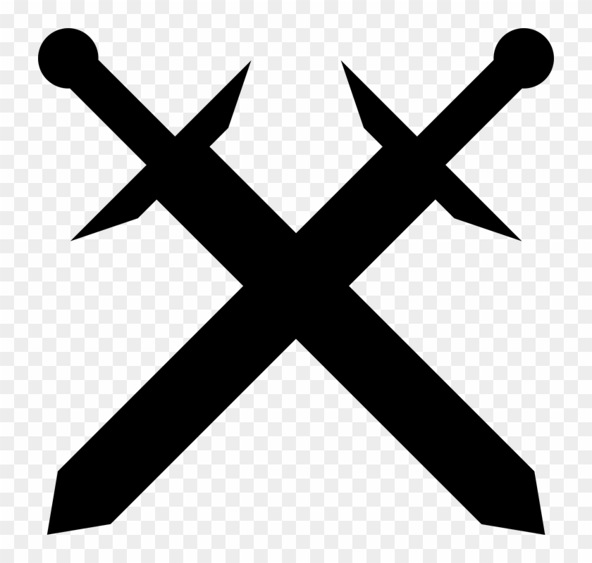 Meet In Game - Crossed Swords Black And White #169377