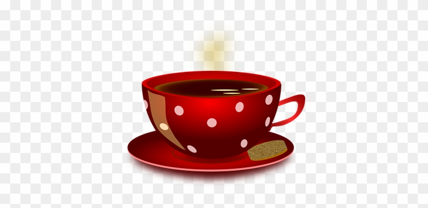 Cup Mug Coffee Hot Beverage Red Spots Cook - Hot Tea Cup Clip Art #169400