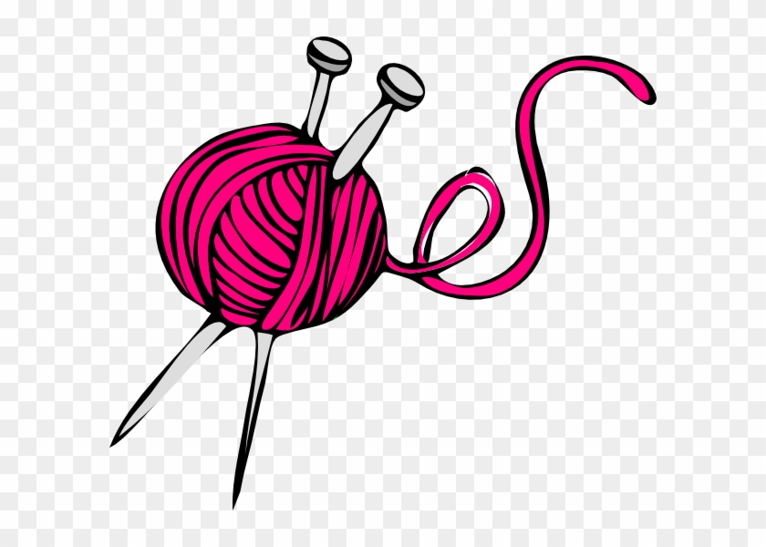 Pink Yarn Clip Art At Clker Com Vector Clip Art Online - Knitting Drawing #169429