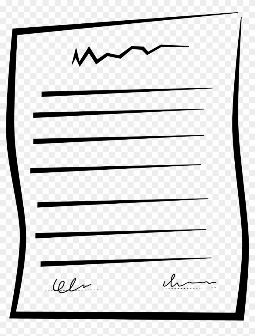 Signing Paper Clipart - Written Note Clipart #169615