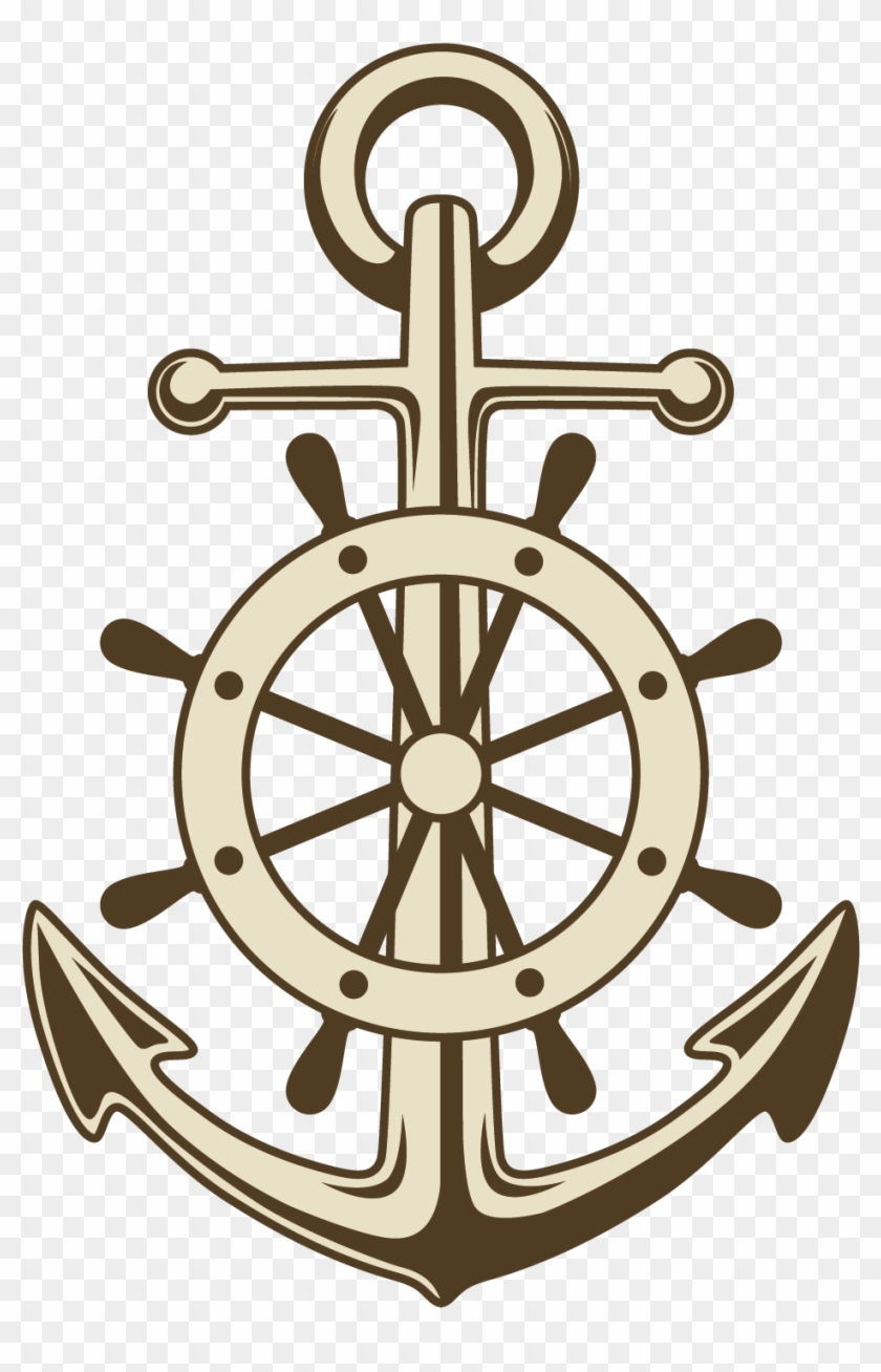 Anchor Ships Wheel Paper Clip Art - Anchor And Wheel Png #169618