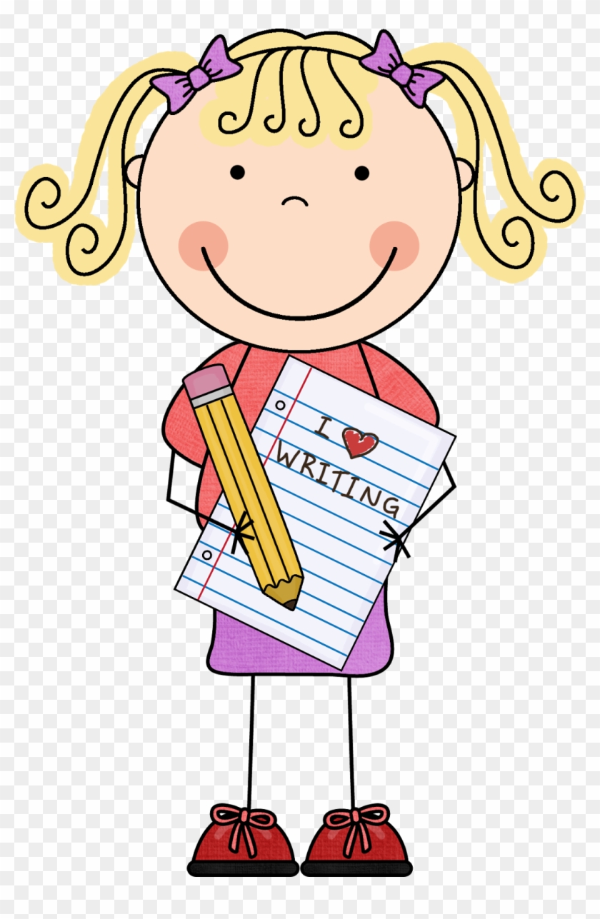 Girl Writing Clipart - Reading And Writing Poster #169619