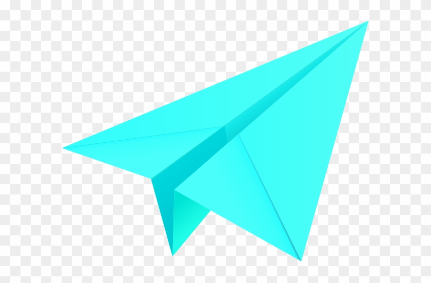 Paper Plane Vector - Blue Paper Airplane Clipart #169646