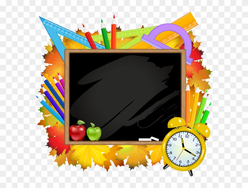 School, Pencils, Tubes, - Crayon Frame Png Clipart #169655