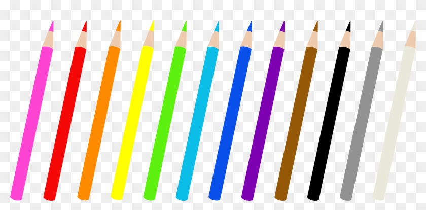 Set Of Twelve Colored Pencils - Dibujo De Lapices De Colores Para Imprimir #169680