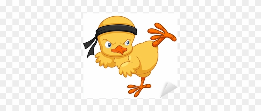 Illustration Of Cartoon Chick Karate Kick Sticker • - Tae Kwon Do Chick #906542