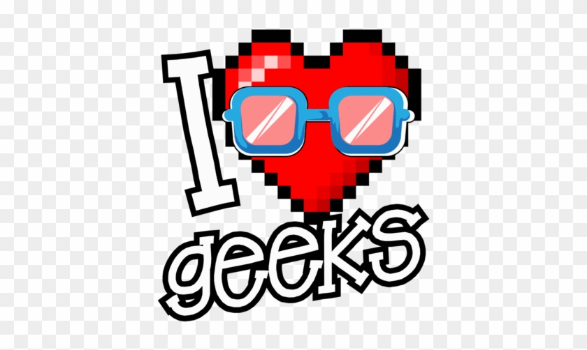 I Love Geeks T-shirt - 8 Bit Rainbow Heart #906552