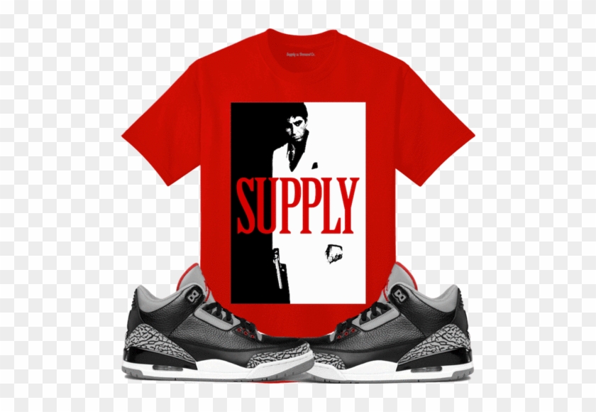 Supply & Demand T-shirt Jordan 3 Black Cement Sneaker - Jordan 3 Sneaker Tees #906614
