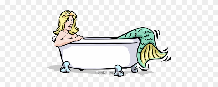 Mermaid In The Bathtub Royalty Free Vector Clip Art - Meerjungfrau In Der Badewanne #906689